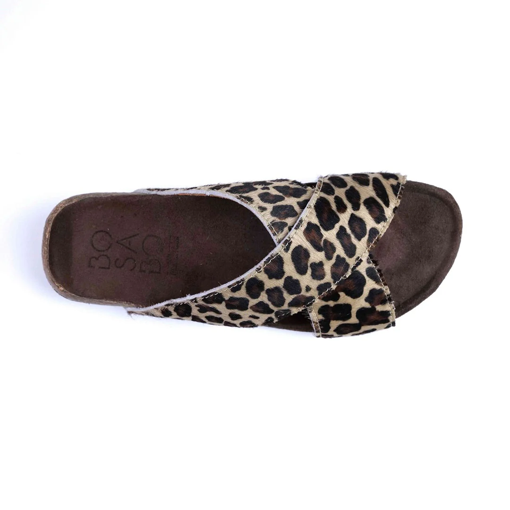 MULE LOUISE — Guépard - cuir poils imprimés