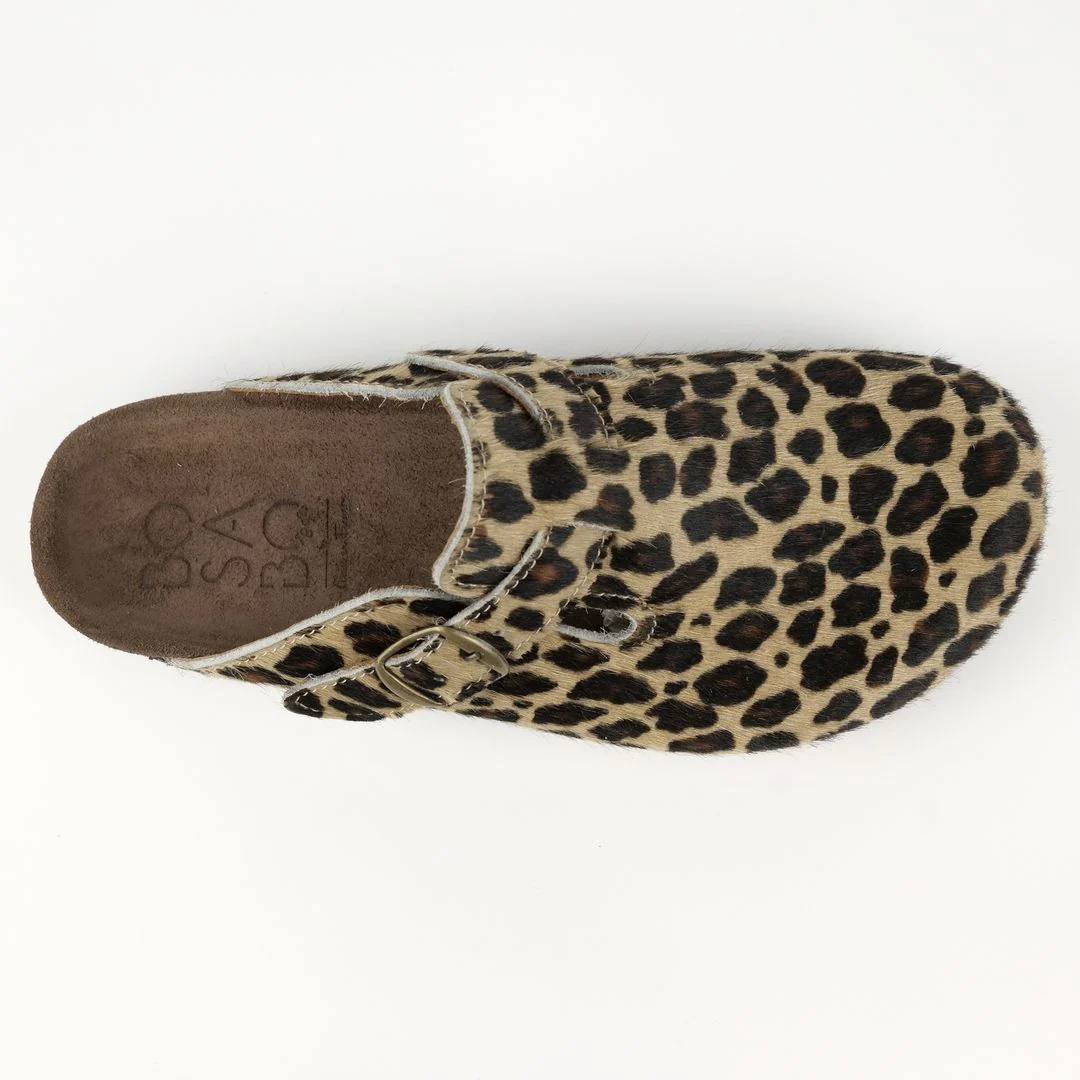 SABOT LÉON — Léopard Cappuccino - cuir poils imprimés