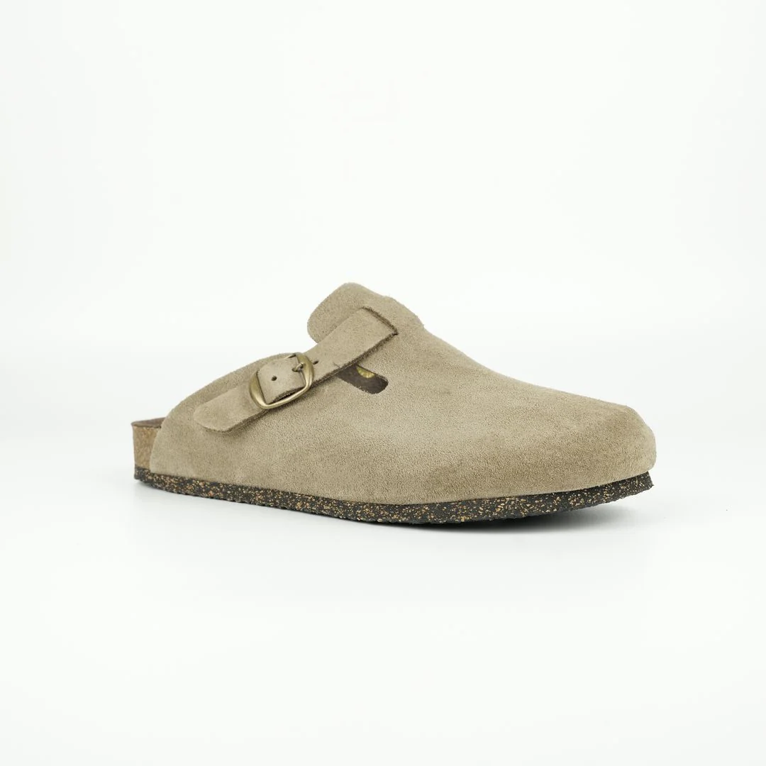 SABOT LÉON — Taupe - cuir velours