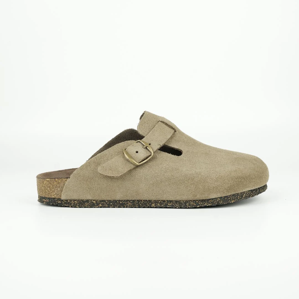 SABOT LÉON — Taupe - cuir velours