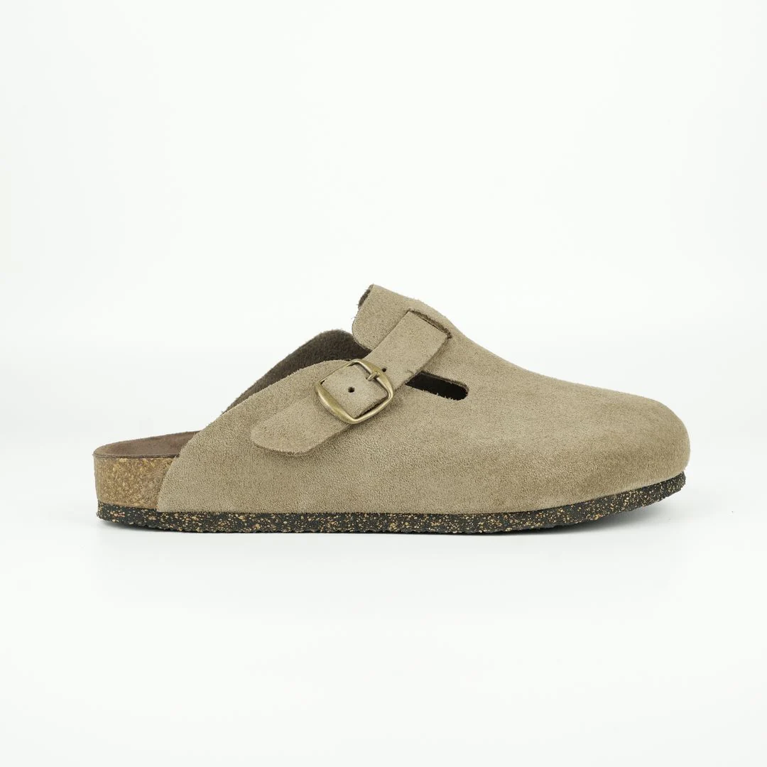 SABOT LÉON — Taupe - cuir velours
