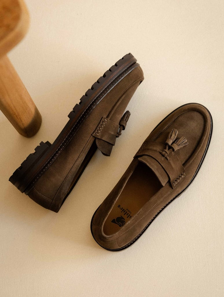 ROY- Mocassin à pampilles en cuir suédé
