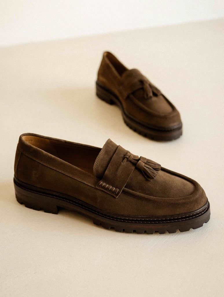 ROY- Mocassin à pampilles en cuir suédé