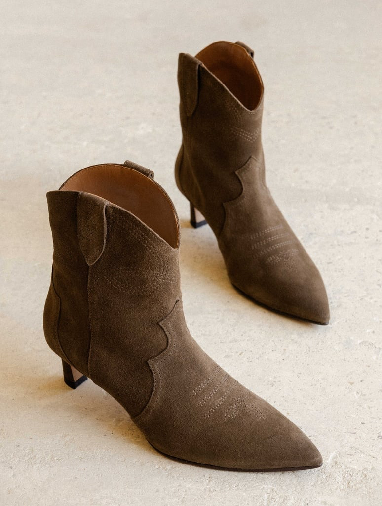 ELOISA — Bottines esprit santiag en cuir suédé