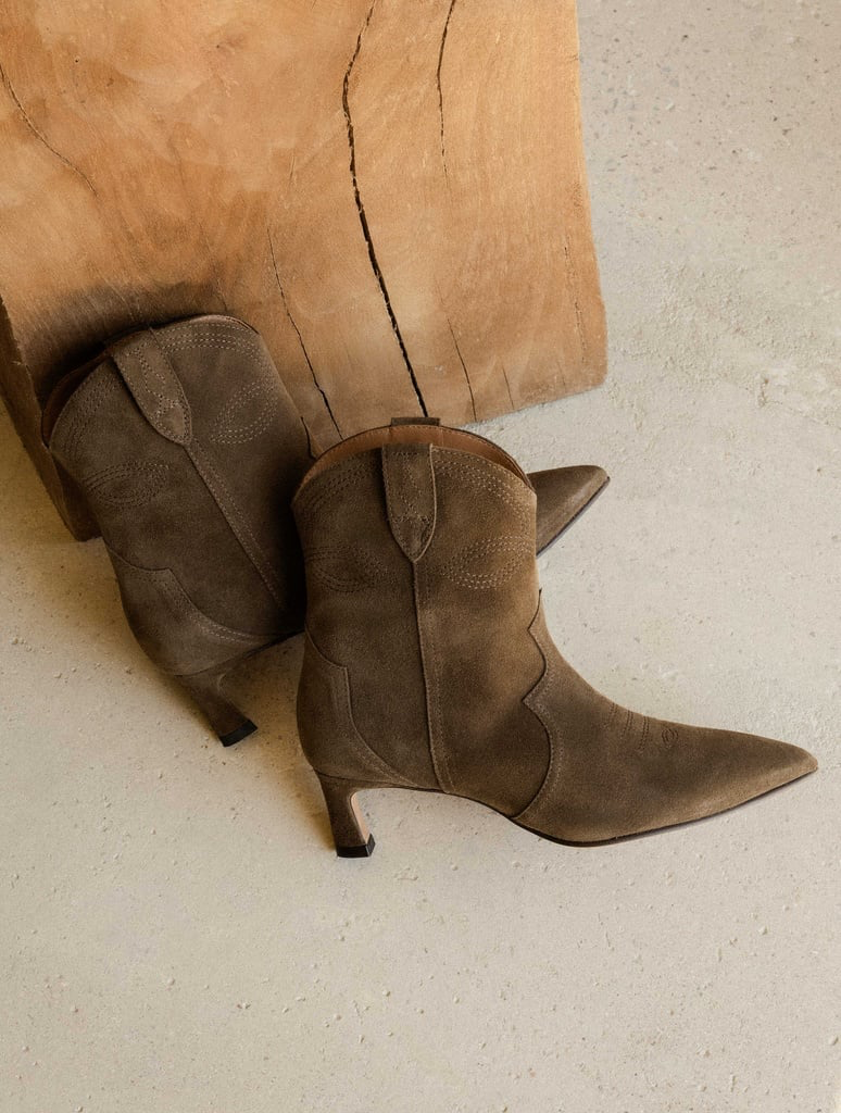 ELOISA — Bottines esprit santiag en cuir suédé