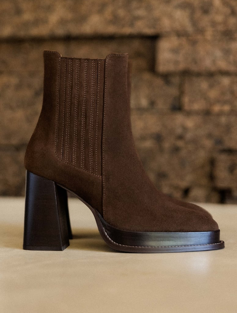DEVA — Boots à plateau et talon haut en cuir suédé