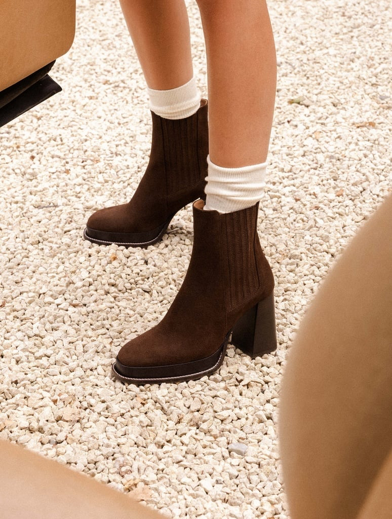 DEVA — Boots à plateau et talon haut en cuir suédé