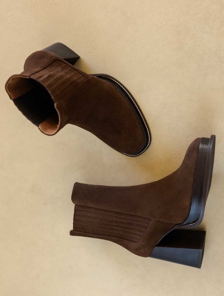DEVA — Boots à plateau et talon haut en cuir suédé