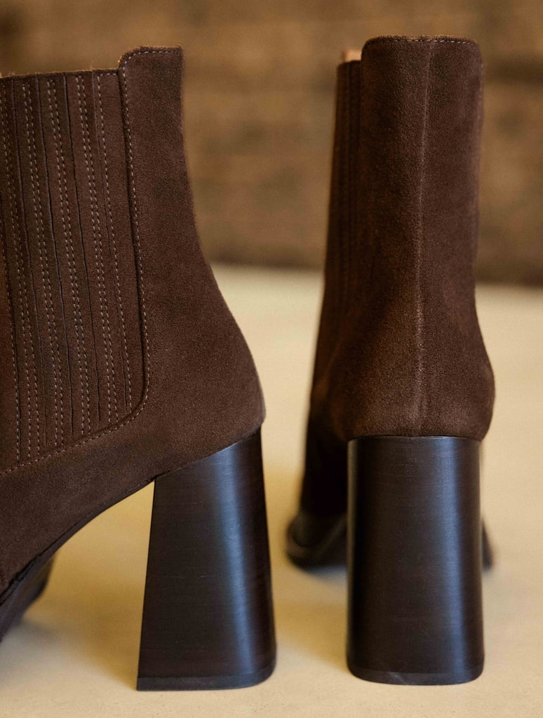 DEVA — Boots à plateau et talon haut en cuir suédé