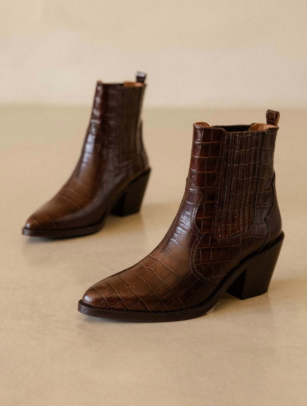DAKOTA — Bottines style western en cuir