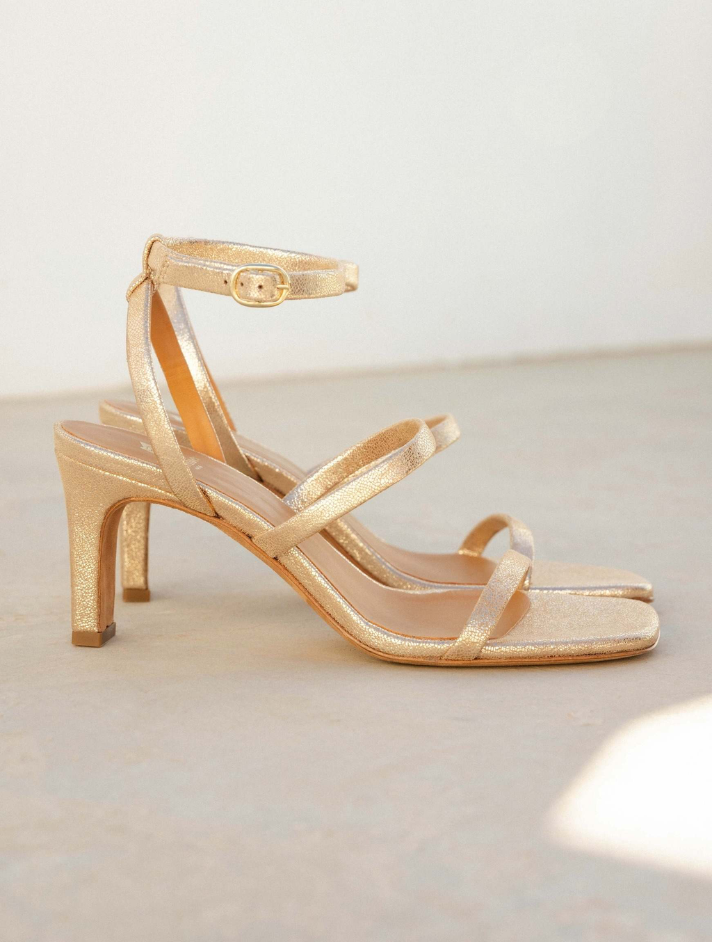 CASEY — Sandales à talons hauts en cuir lamé