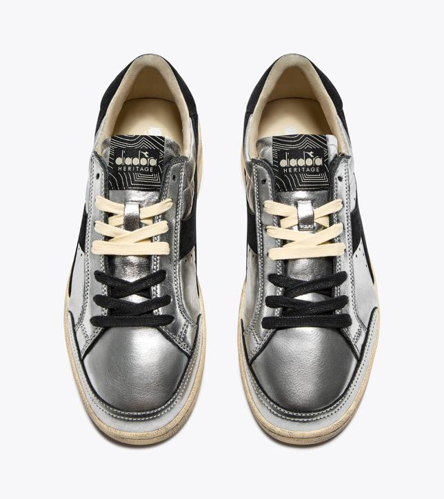 PRESTIGE METAL USED — Sneaker Heritage en cuir lamé