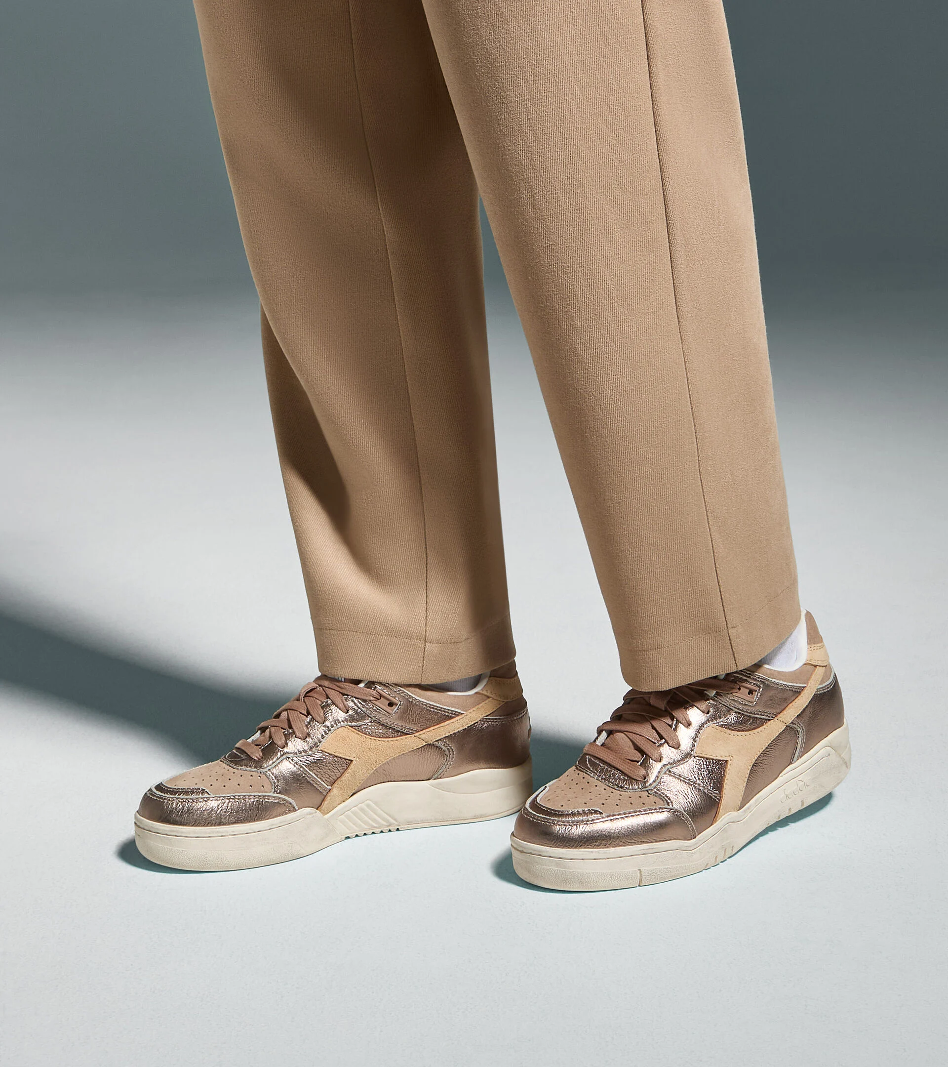 B.560 METAL S USED — Sneaker Heritage en cuir lamé