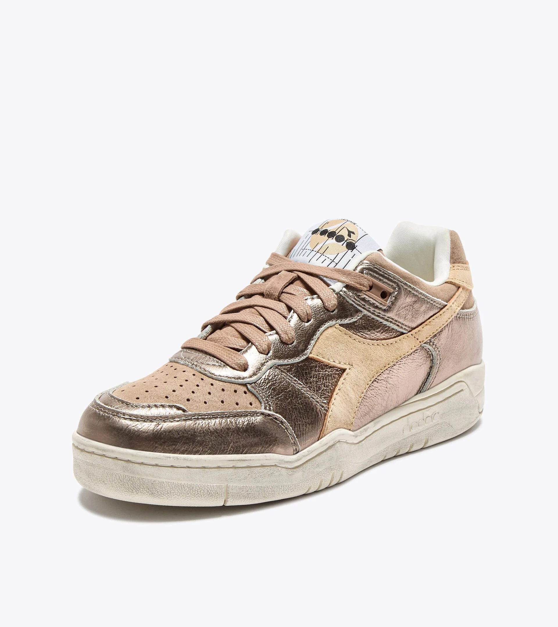 B.560 METAL S USED — Sneaker Heritage en cuir lamé