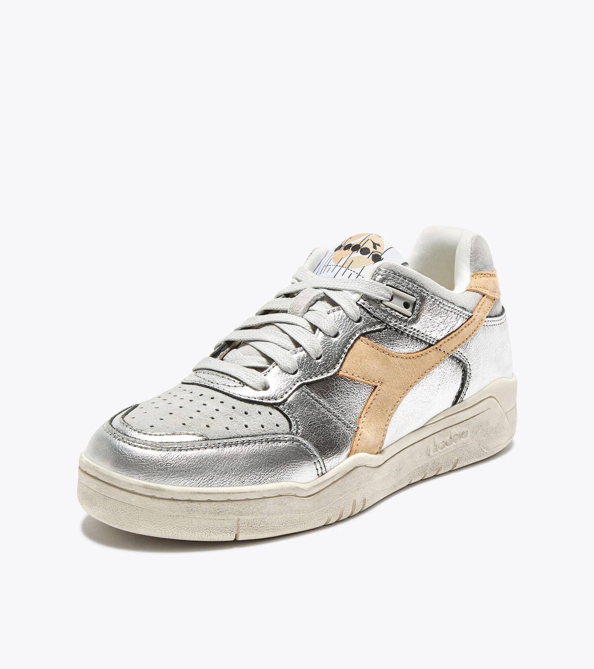 B.560 METAL S USED — Sneaker Heritage en cuir lamé