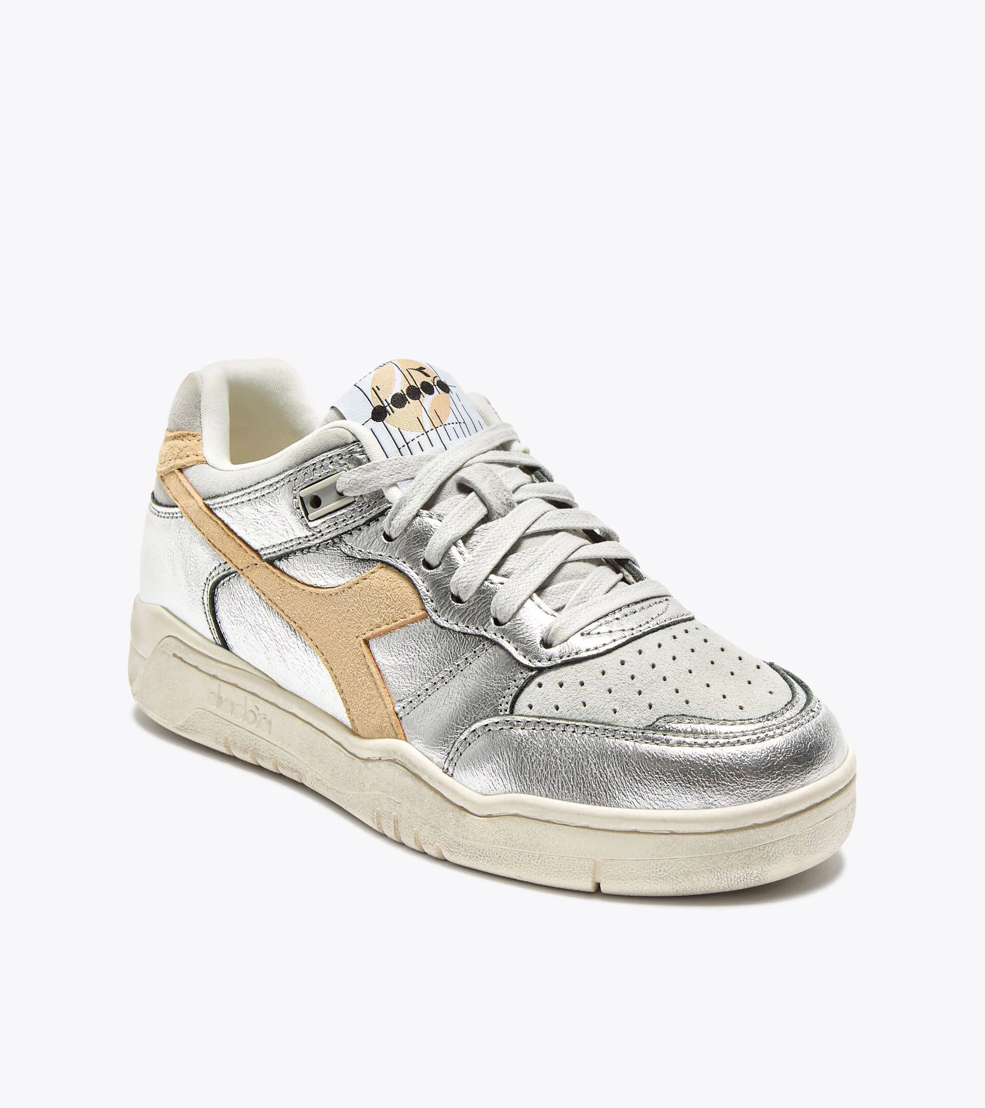 B.560 METAL S USED — Sneaker Heritage en cuir lamé