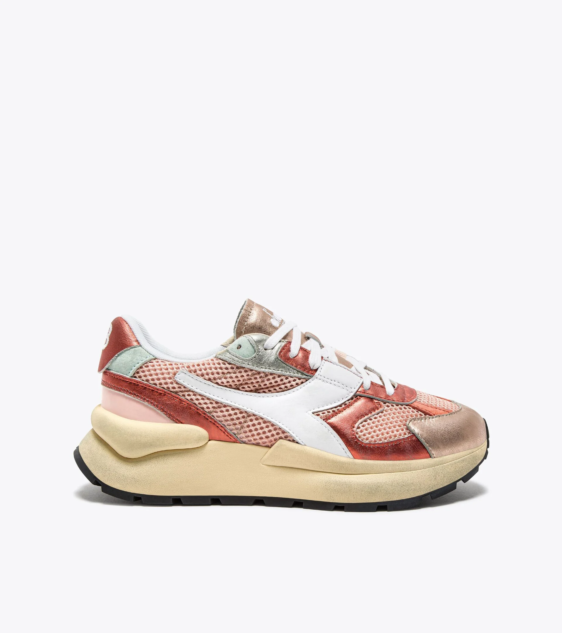 MERCURY ELITE LAM USED WN — Sneaker Heritage en mesh et cuir lamé