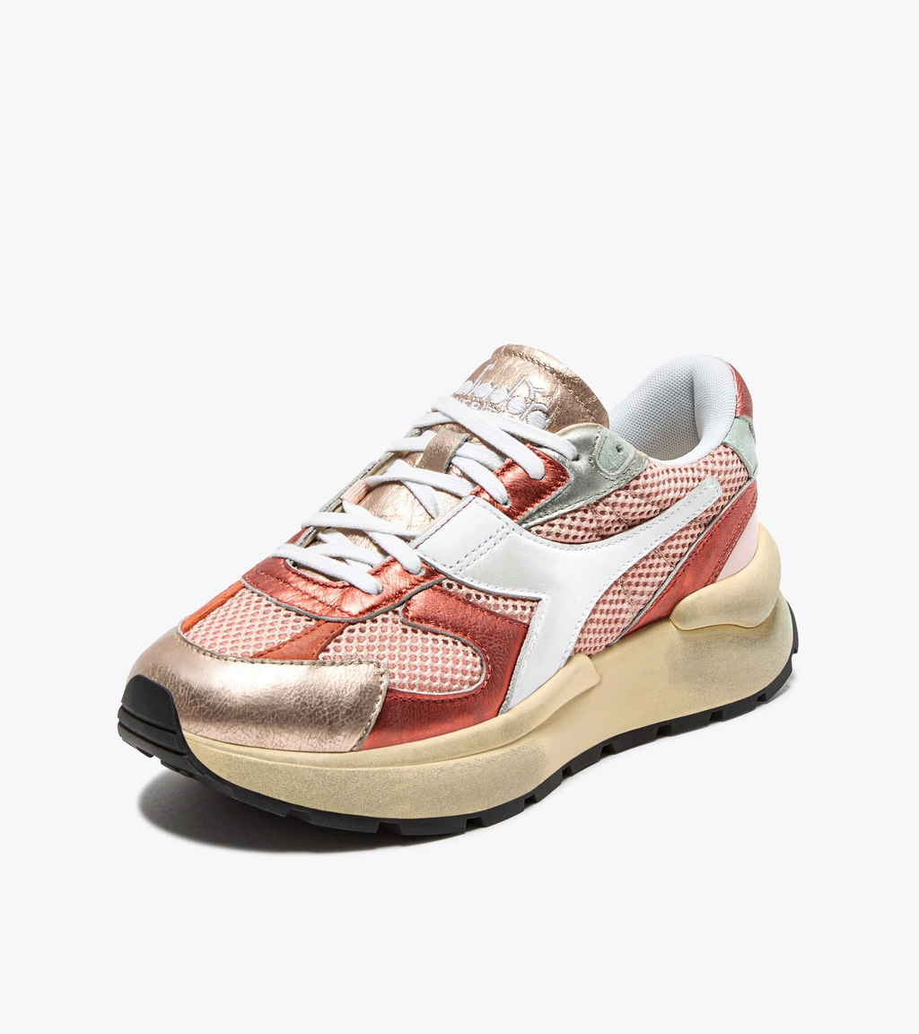 MERCURY ELITE LAM USED WN — Sneaker Heritage en mesh et cuir lamé