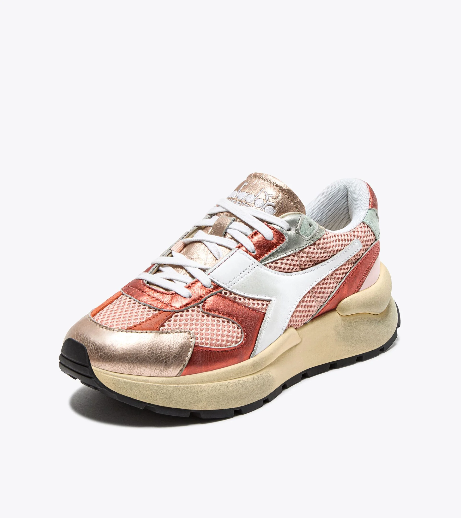 MERCURY ELITE LAM USED WN — Sneaker Heritage en mesh et cuir lamé