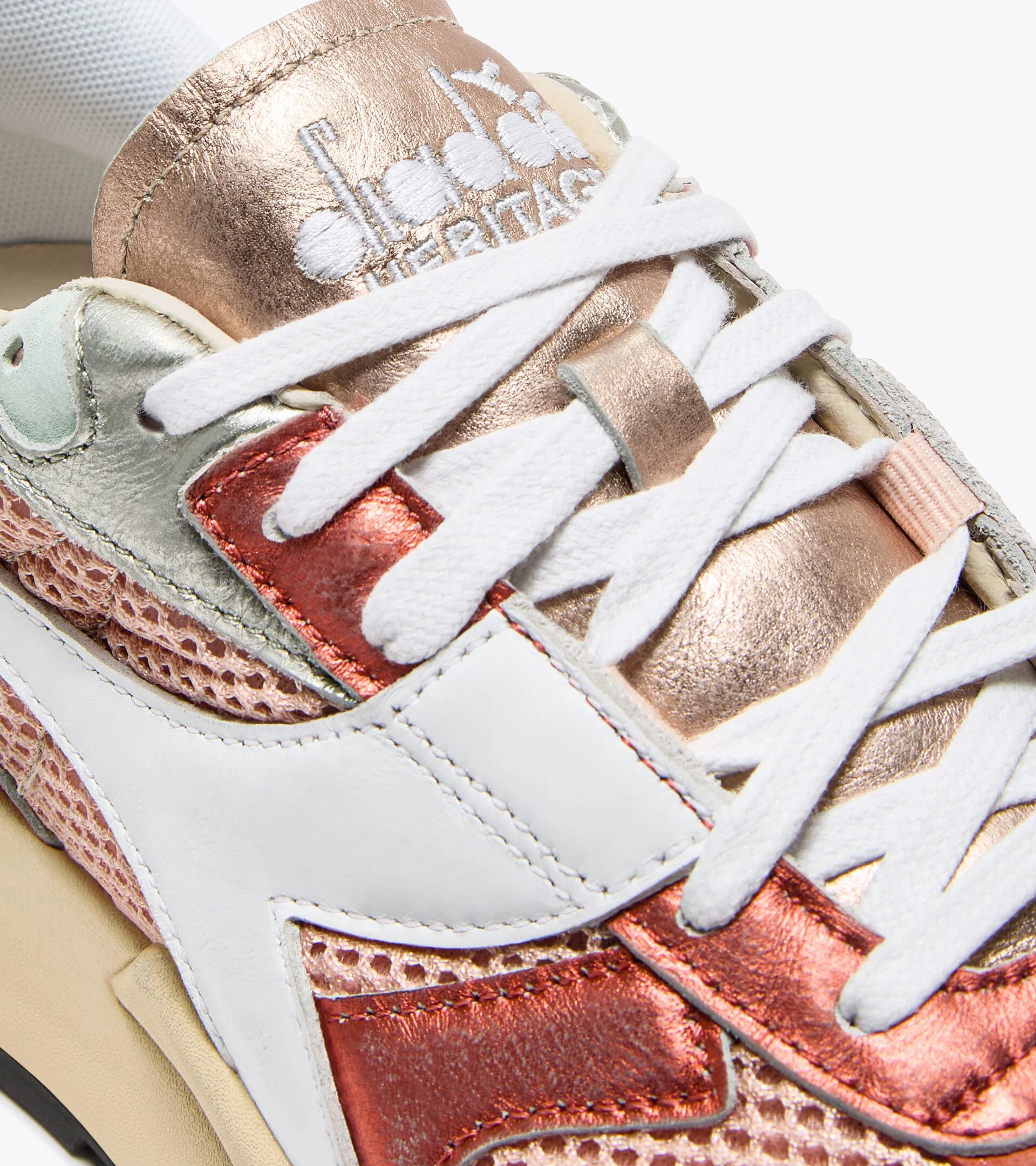 MERCURY ELITE LAM USED WN — Sneaker Heritage en mesh et cuir lamé