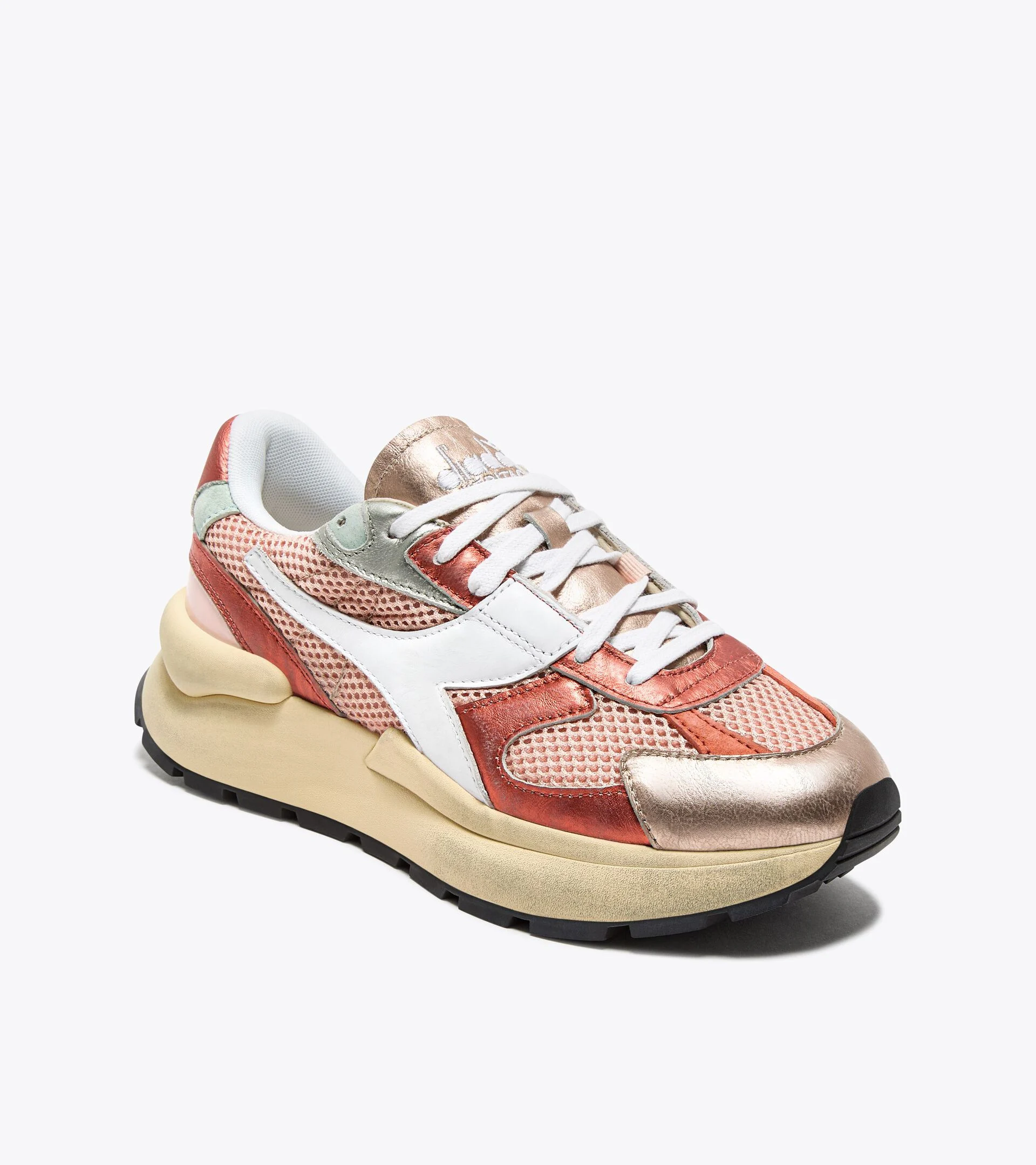 MERCURY ELITE LAM USED WN — Sneaker Heritage en mesh et cuir lamé