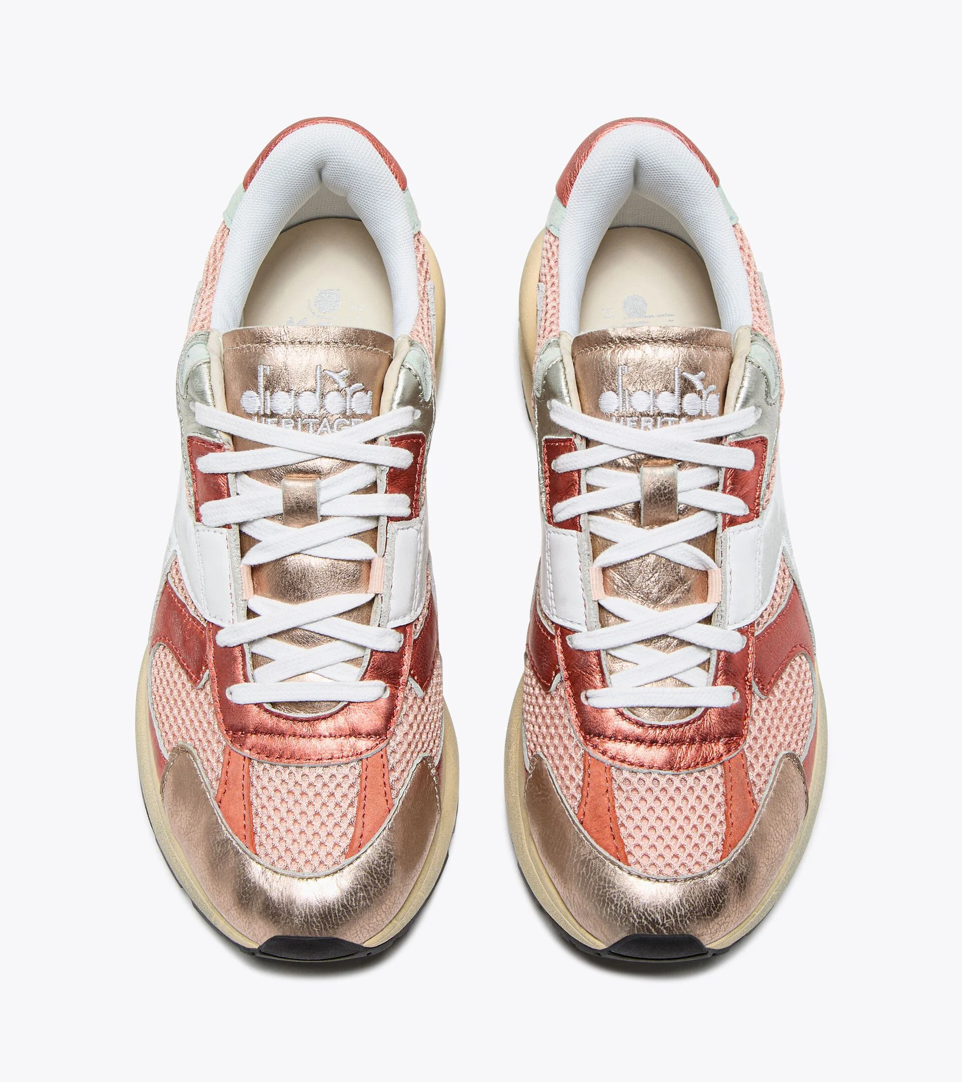 MERCURY ELITE LAM USED WN — Sneaker Heritage en mesh et cuir lamé