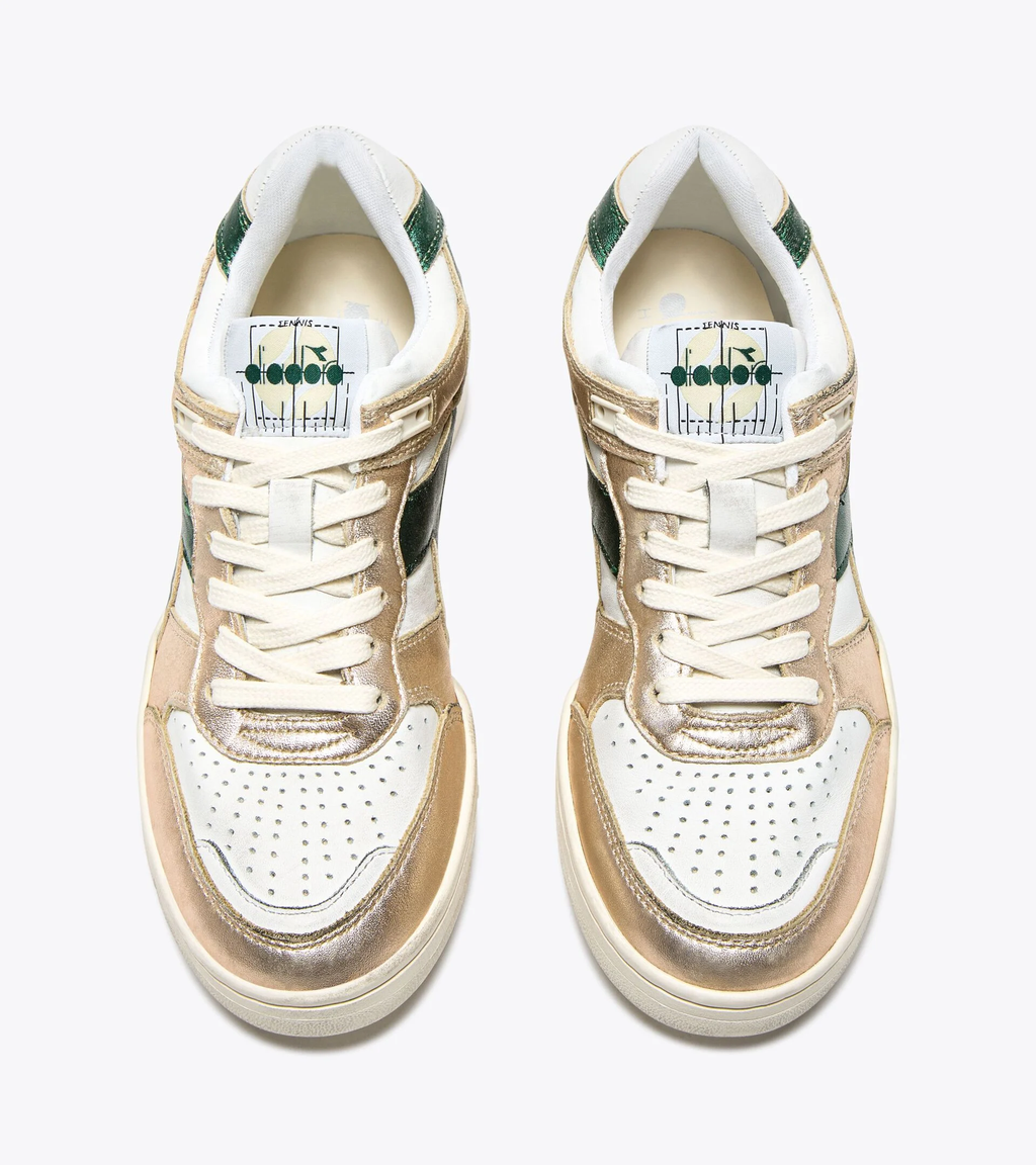 B.560 METAL MIX WN — Sneaker Heritage en cuir premium et cuir lamé