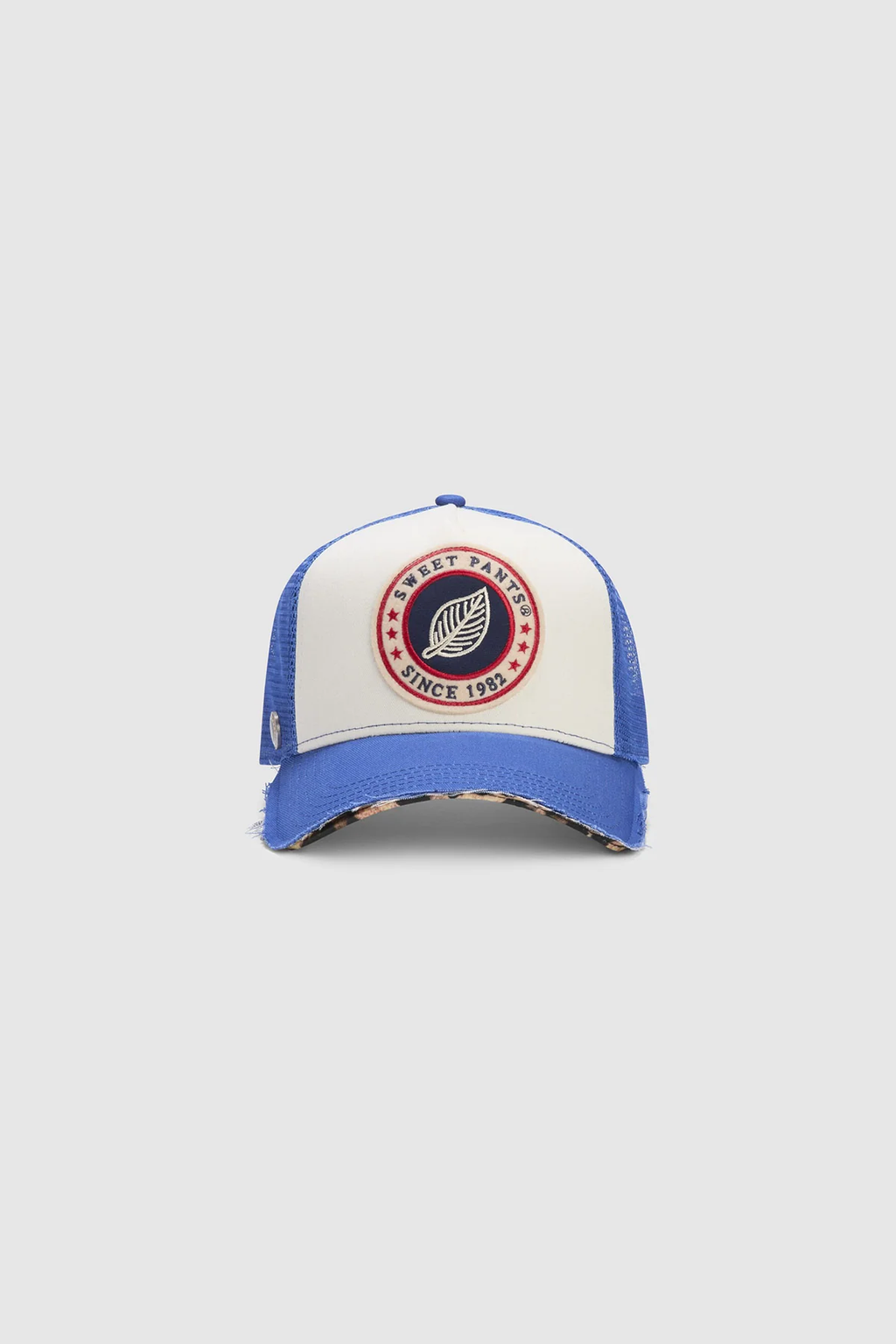 HOME RUN LEO — Casquette bi-colore en coton et filet - Azure