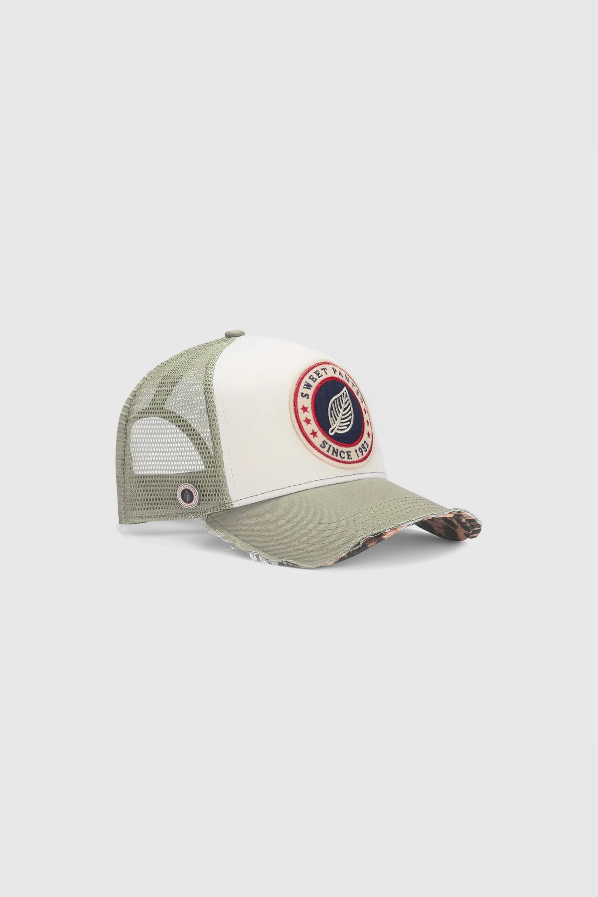 HOME RUN LEO — Casquette bi-colore en coton et filet - Sage
