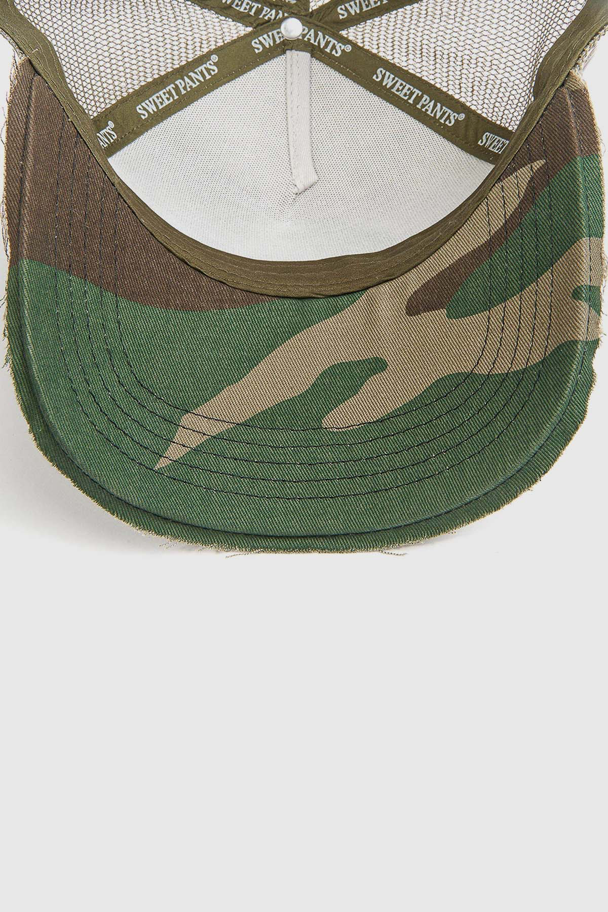 HOME RUN CAP — Casquette bi-colore en coton et filet - Kaki