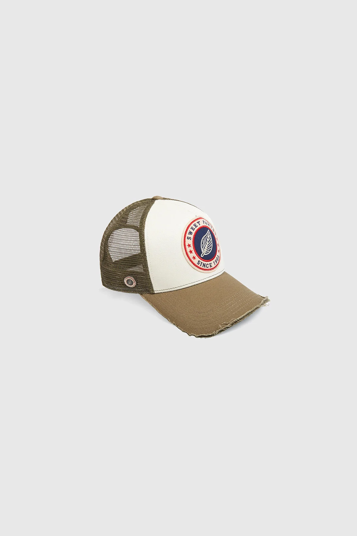 HOME RUN CAP — Casquette bi-colore en coton et filet - Kaki