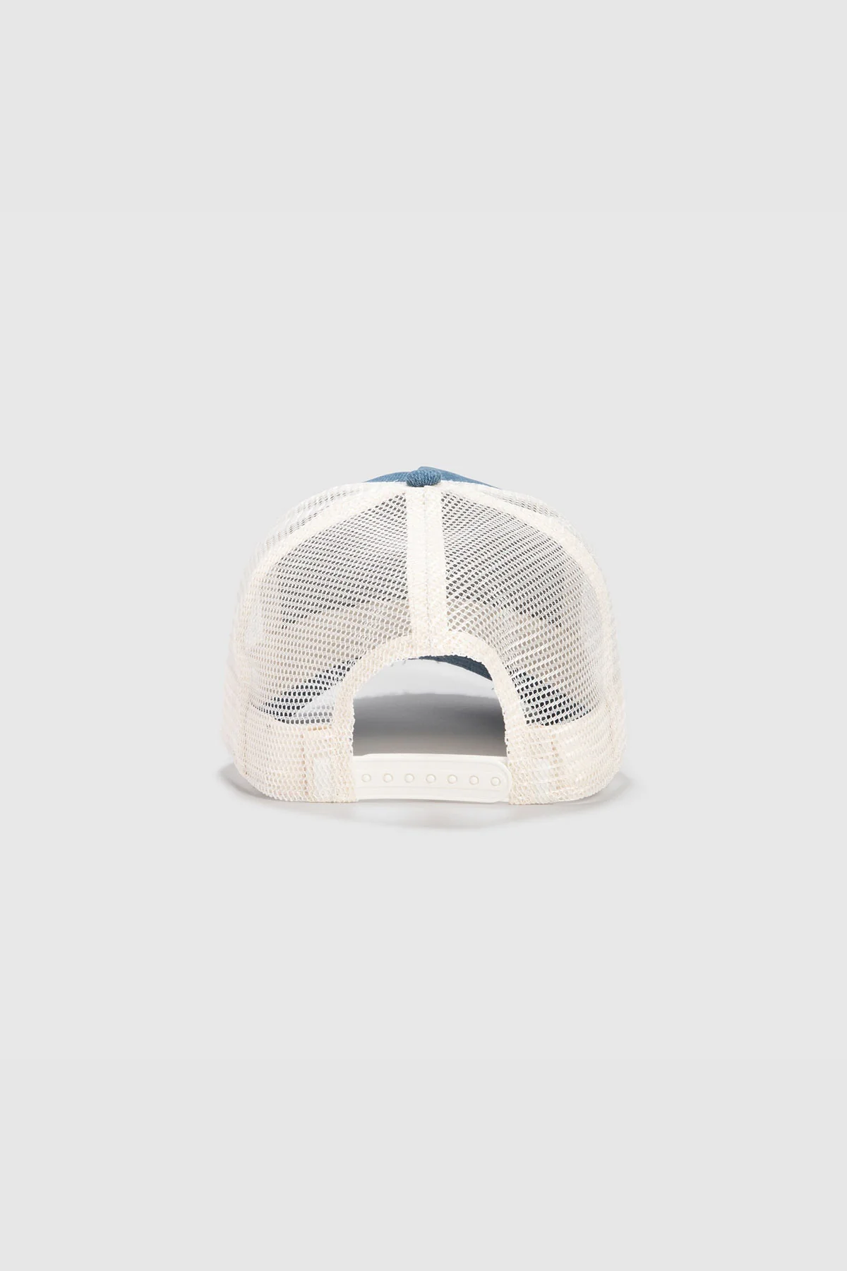 HOME RUN DENIM — Casquette bi-colore en coton et filet, visière imprimée