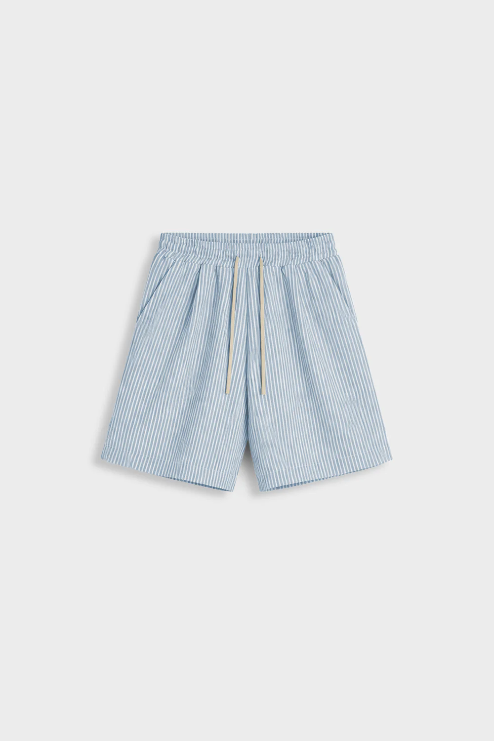 SEER SHORT — Short en seersucker - Air Blue