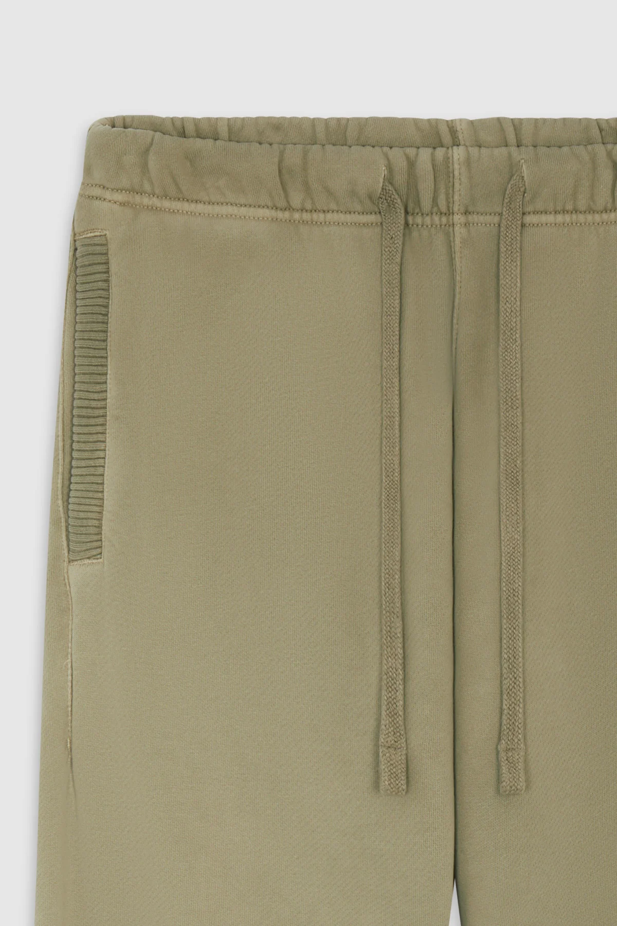 WASH STRAIGHT — Pantalon coupe droite en molleton lavé - Sage