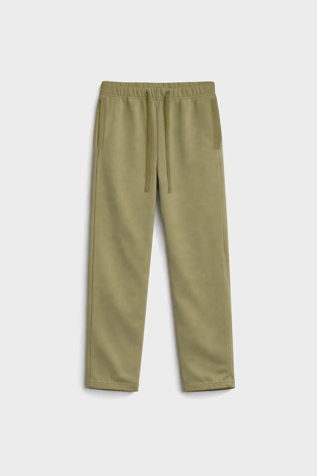 WASH STRAIGHT — Pantalon coupe droite en molleton lavé - Sage