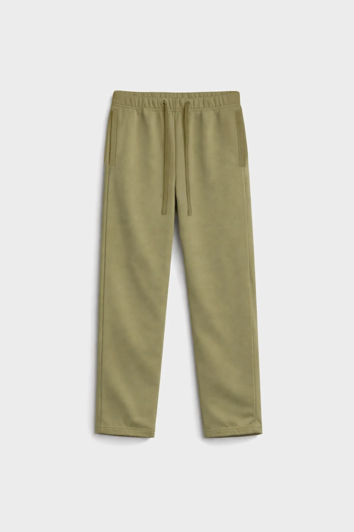 WASH STRAIGHT — Pantalon coupe droite en molleton lavé - Sage