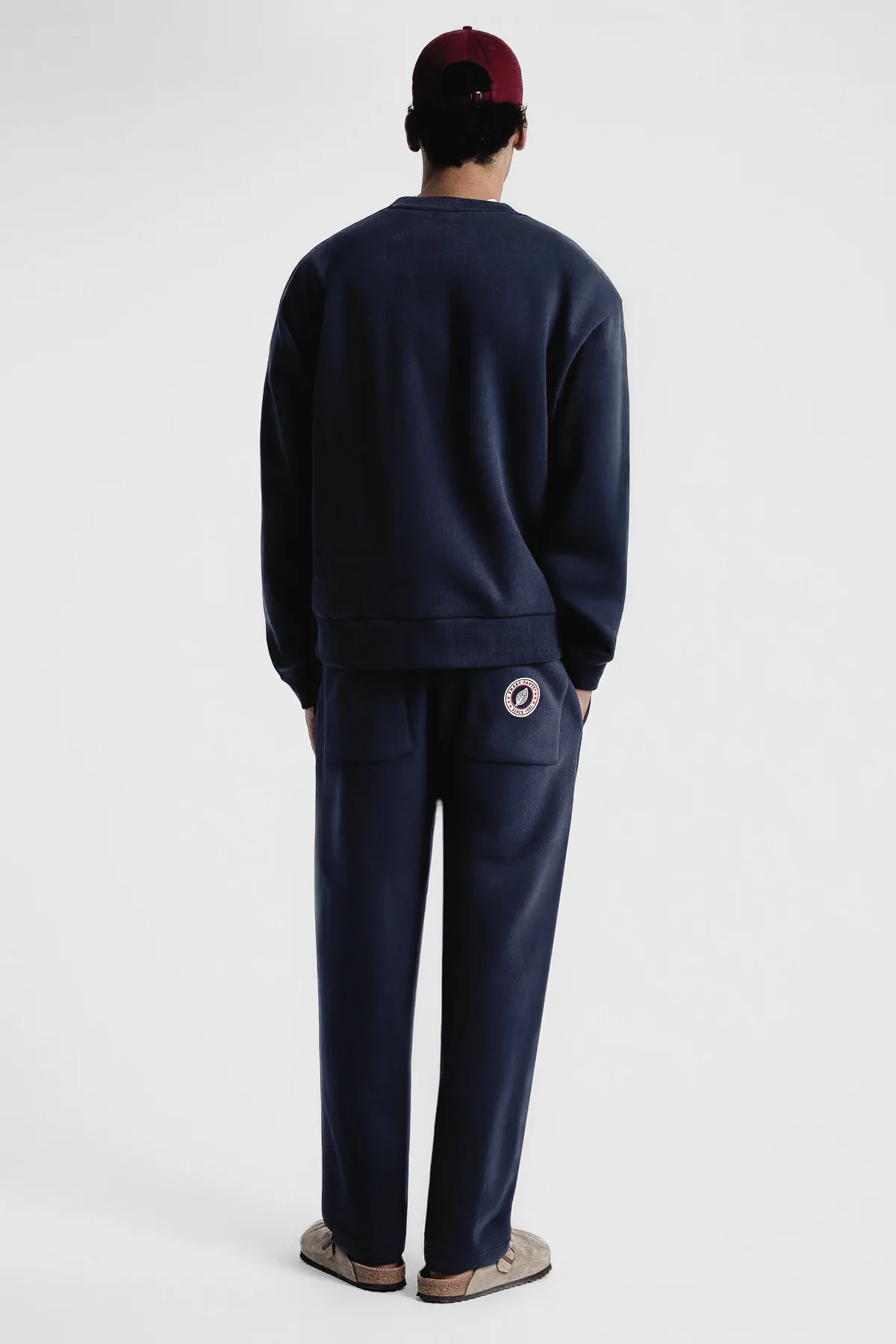 ICONIC STRAIGHT — Pantalon coupe droite en molleton - Night