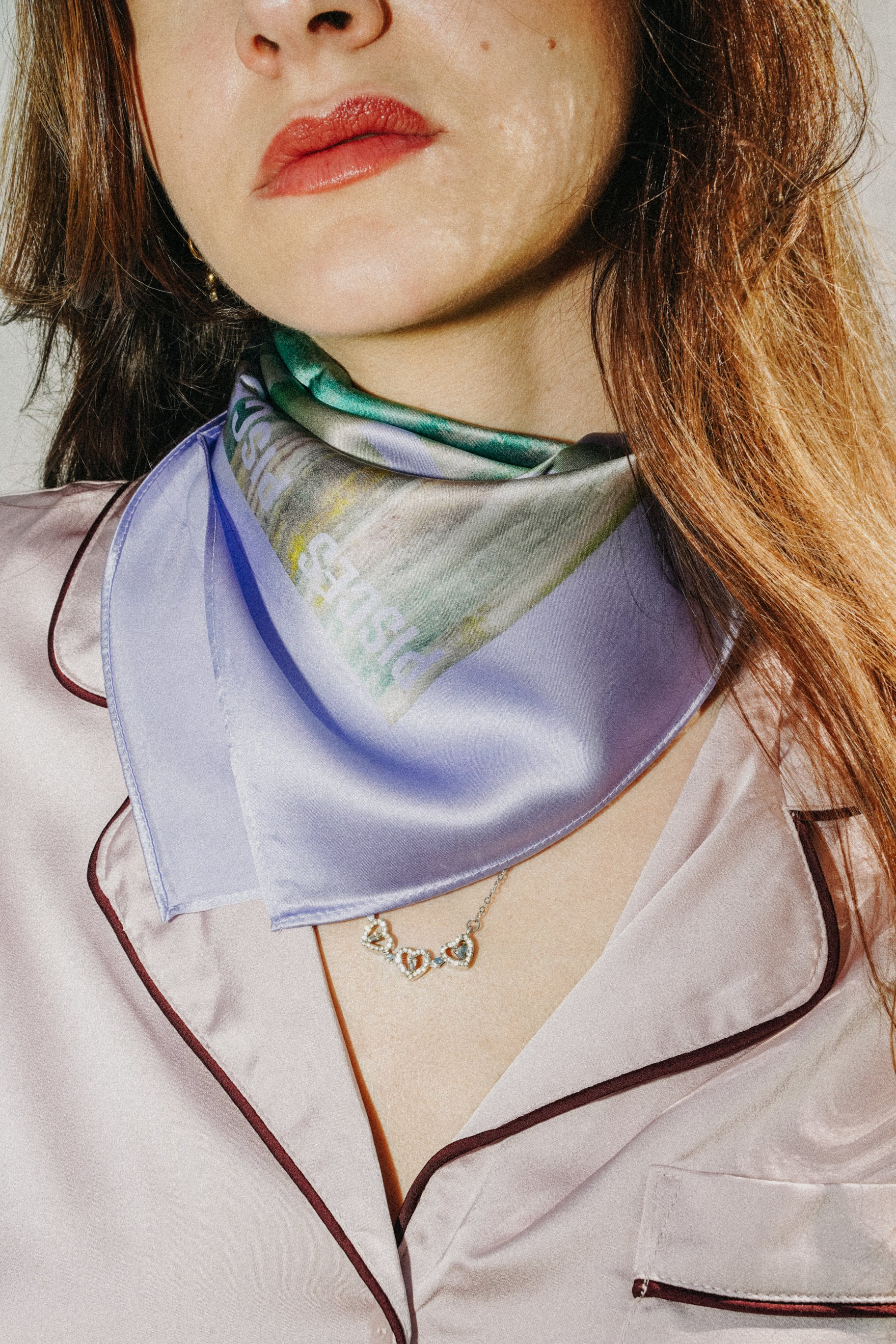 Foulard Pisces (Poissons) — Aigue-Marine - Soie