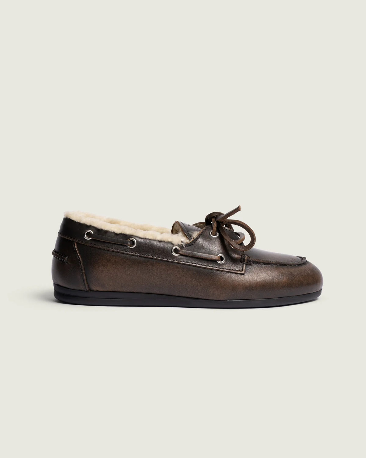 Boat Loafer Brushed – Fourrée - Cuir - Coffee