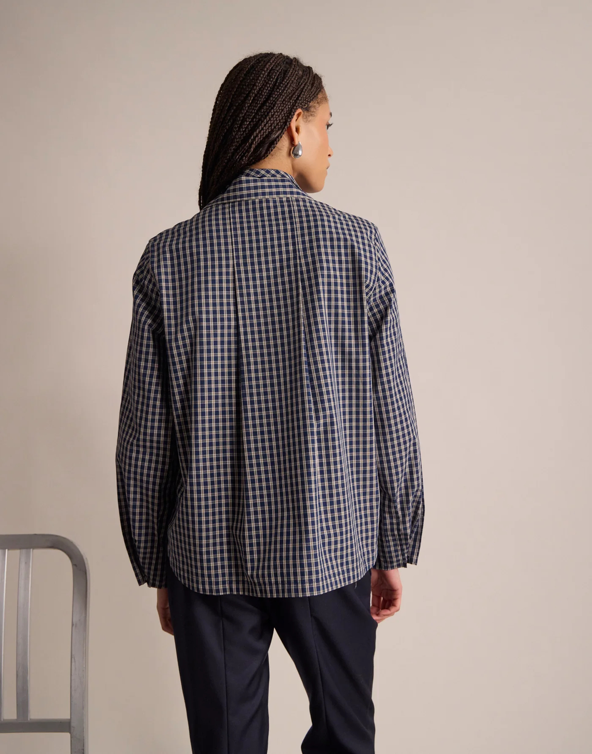 Top Noa à Carreaux – Blue Ecru