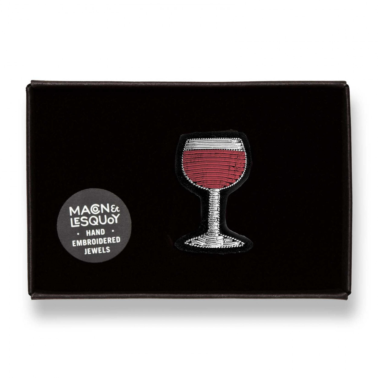 BROCHE VERRE VIN ROUGE