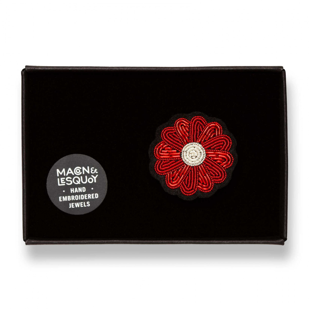 BROCHE MINI MARGUERITE ROUGE