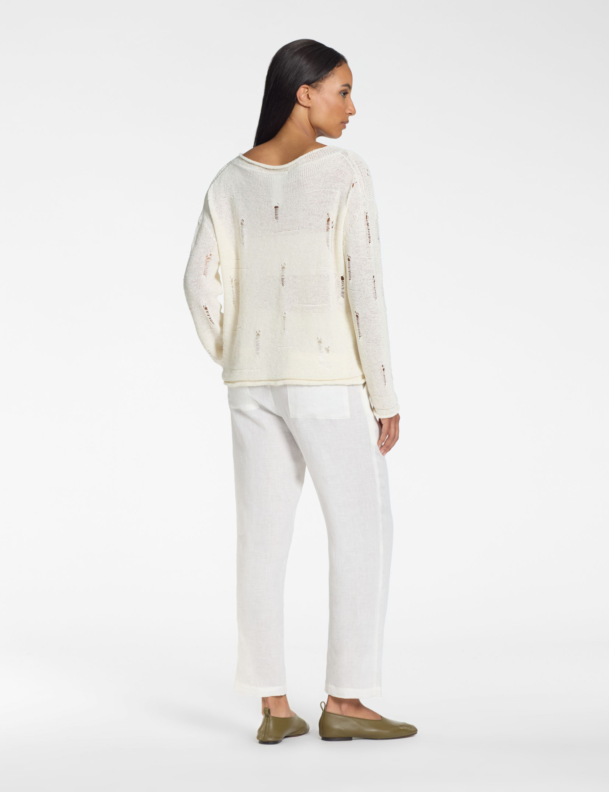 Pull Ajouré – Sans Couture - Craie