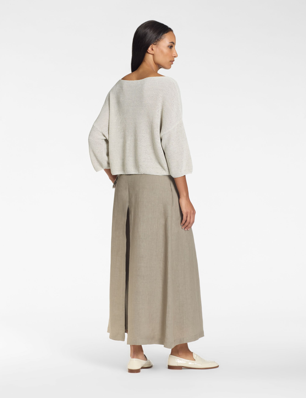 Pull Manches 3/4 — Effet 3D — Lin