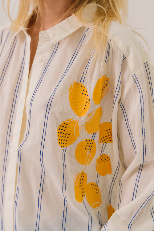 Ali Limone – Chemise - Voile de coton brodé