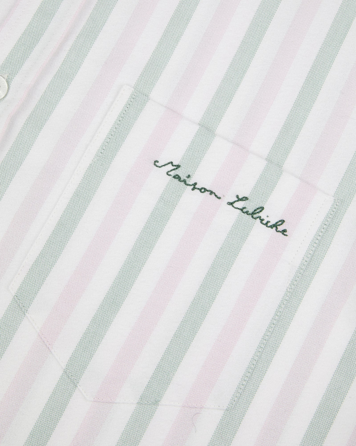 "Chemise Bonne Graine Cardin ""coton gratte"" — Oxford Br Green Pink"