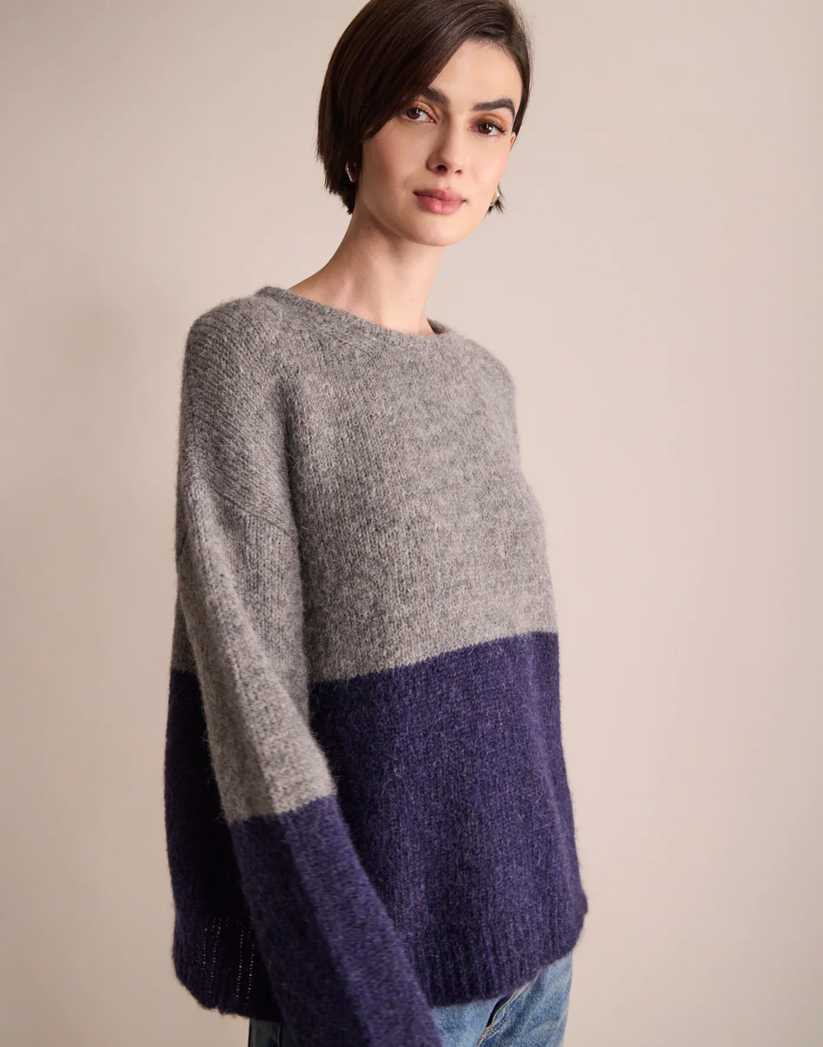 Pull Dana Colorblock – Navy Grey
