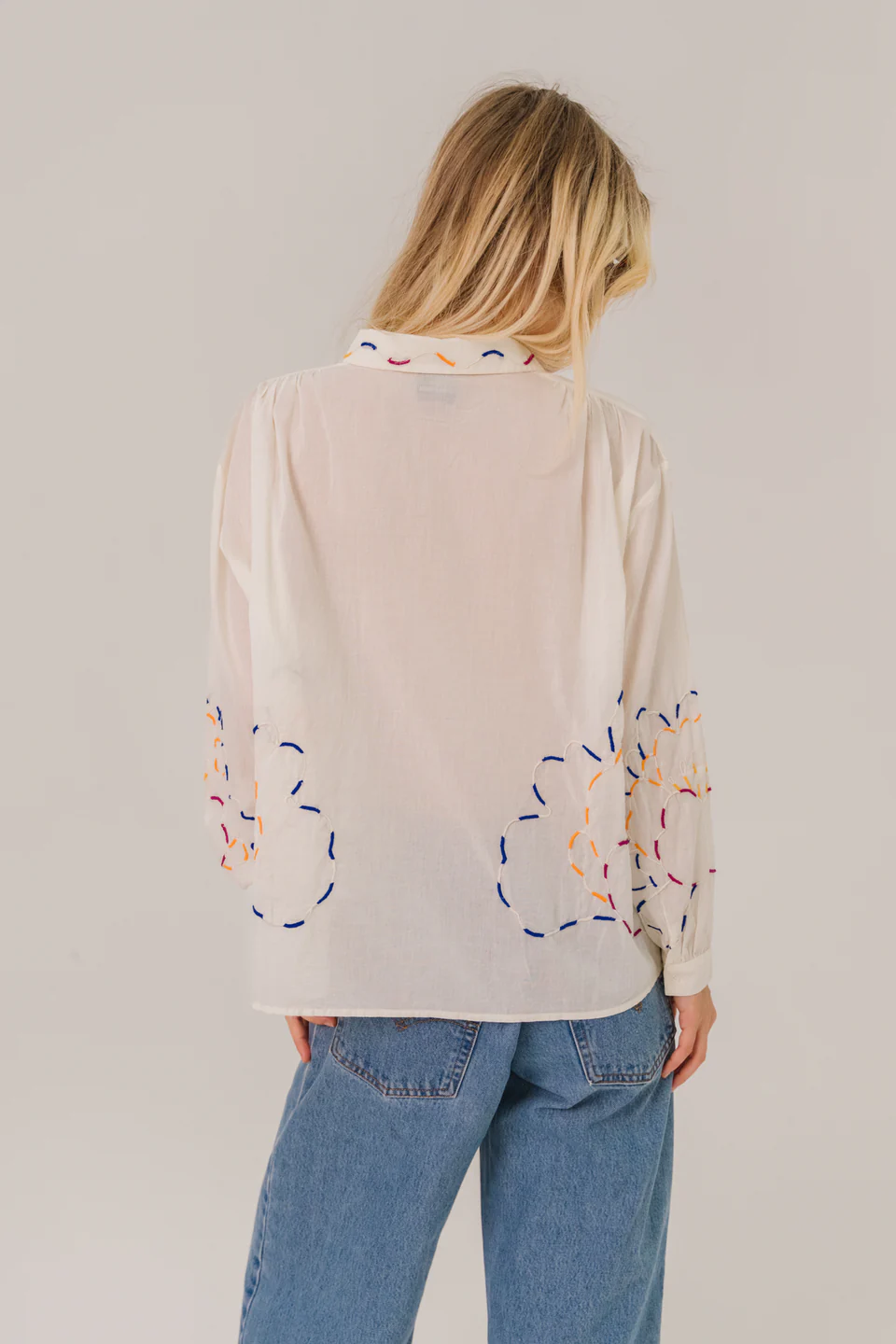 ALI PIVOINE - Chemise - Voile de coton brodé