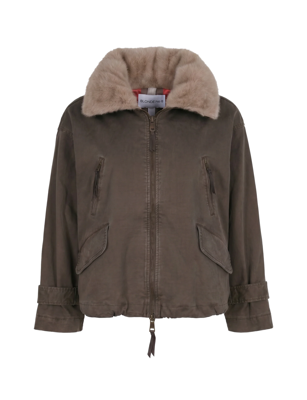 Veste Tyra II — Marron, col en fausse fourrure