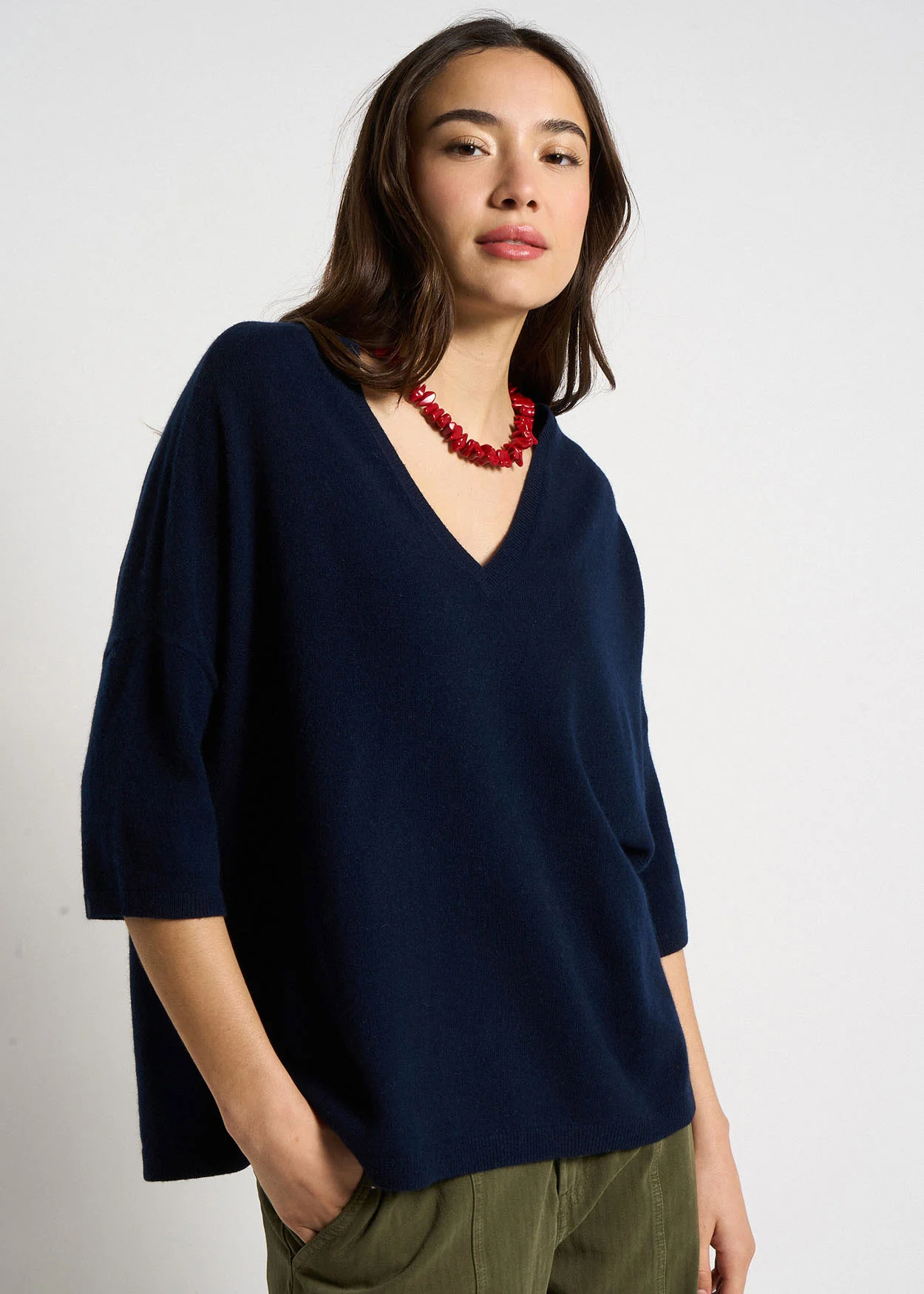 MARTINETTIE - PULL COL V - CACHEMIRE